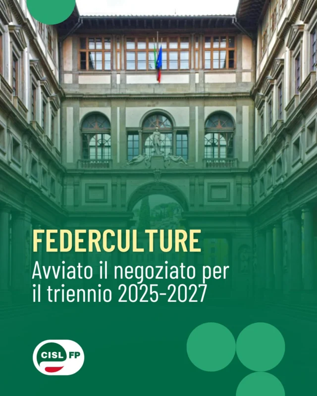 È aperto il tavolo per il rinnovo del CCNL Federculture 2025-2027.

Ieri a Roma il primo incontro: CISL FP ha portato subito sul tavolo le criticità ancora aperte sul contratto precedente, arretrati e polizza i nodi principali, e ha concordato un calendario di lavoro serrato, con il primo appuntamento operativo già fissato entro luglio.

L'obiettivo è chiaro: firmare il nuovo contratto durante il suo periodo di vigenza.
Non dopo anni. Adesso.

👉 Segui i canali CISL FP per tutti gli aggiornamenti.

#CISLFP #Federculture #Contrattazione #Sindacato