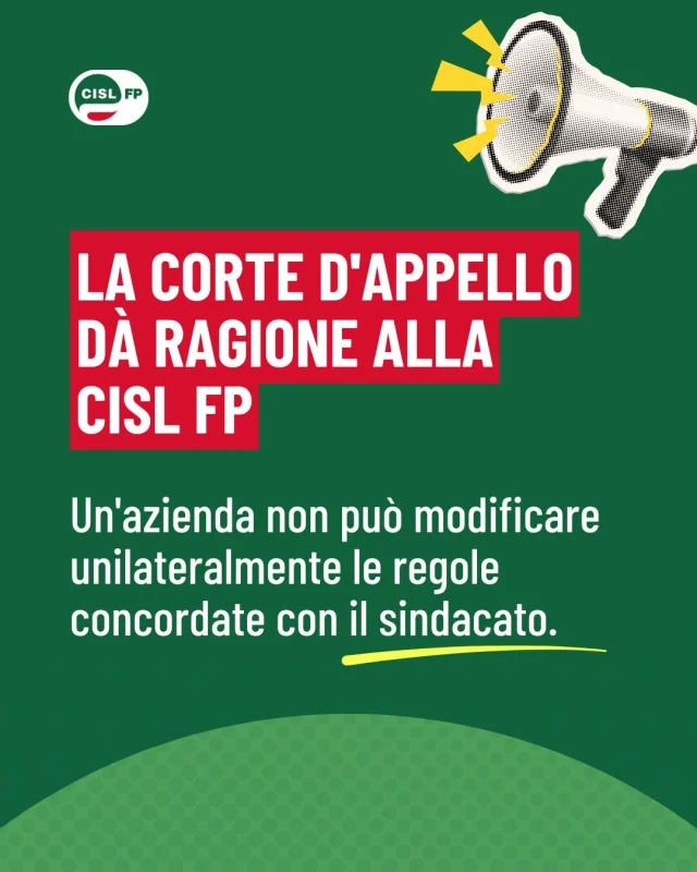 La Corte d'Appello di Roma ha riconosciuto la condotta antisindacale dell'Azienda Ospedaliera Universitaria Sant'Andrea, confermando un principio fondamentale: gli accordi sottoscritti in sede di contrattazione non possono essere modificati unilateralmente.

La sentenza rafforza il ruolo della contrattazione collettiva e delle organizzazioni sindacali nella tutela dei diritti delle lavoratrici e dei lavoratori, ribadendo che le decisioni sulle progressioni economiche devono passare attraverso il confronto tra le parti.

Scorri le slide per approfondire i contenuti della decisione.

#CislFP #SanitàPubblica #Sindacato #Contrattazione #Diritti
