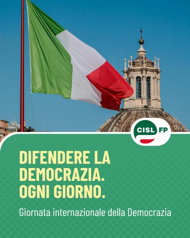 La democrazia vive nella possibilità di partecipare, di esprimere la propria voce e di contribuire alle decisioni che riguardano la vita di tutte e tutti.

Anche il lavoro è uno spazio di democrazia: attraverso la partecipazione, il confronto e la rappresentanza si costruiscono diritti, tutele e condizioni di lavoro più giuste.

Oggi, nella Giornata internazionale della Democrazia, ricordiamo che difenderla significa mantenerla viva ogni giorno, nei luoghi di lavoro e nella società.

#CislFP #GiornataDellaDemocrazia #Democrazia #Partecipazione #Diritti #LavoroPubblico